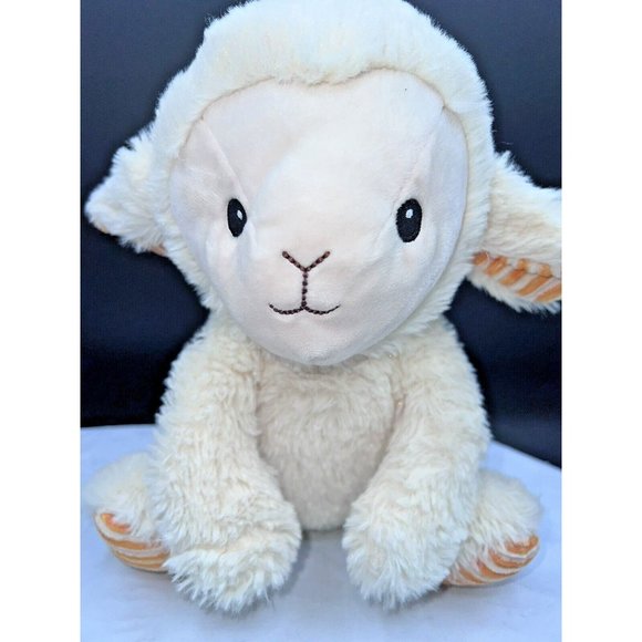 Spark Create Imagine Lamb Sheep Plush Rattle Cream Orange Paws Crinkle Ears - Picture 1 of 8